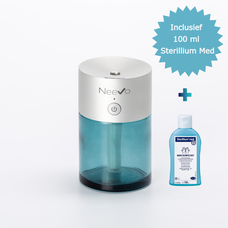 Neevo® PocketSense Blauw Contactloze Alcohol Sprayer | Inclusief 100ml Sterillium Med – by Mica | Dé Beauty Expert van Alphen aan den Rijn